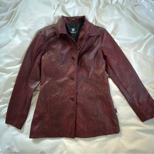 Vintage Y2k dollhouse polyurethane snakeskin jacket